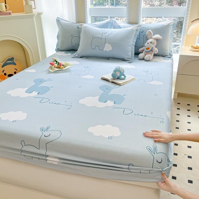 Floral Printed Mattress Cover Cotton Soft Single Queen King Size Bed Sheet Household Bedding No Pillowcase