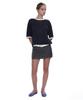 PARTIMENTO WOMEN Linen Oversized Ringer Crewneck Knit_Navy