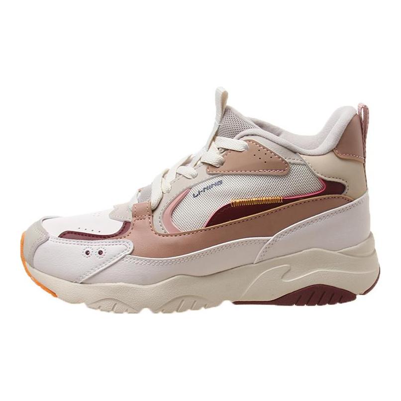 Li Ning Comfortable Cushioning Mid top Running Shoes Women's Umber Gray Red AGCQ248-3