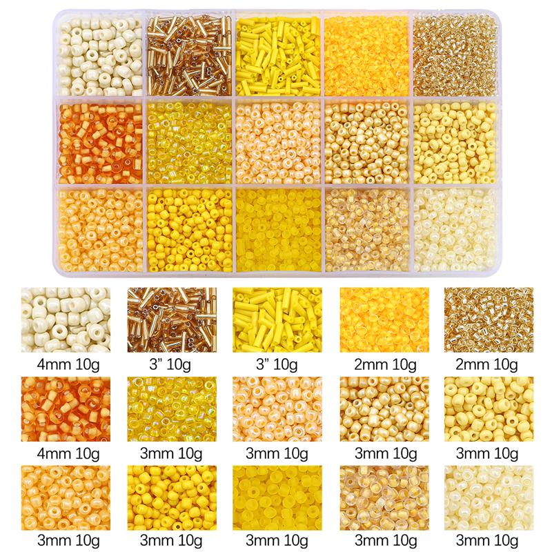 Seed Beads Kit Loose Bead Tube Beads Set with Box for DIY Jewelry Beaded Necklace Bracelet Earring Making Kit