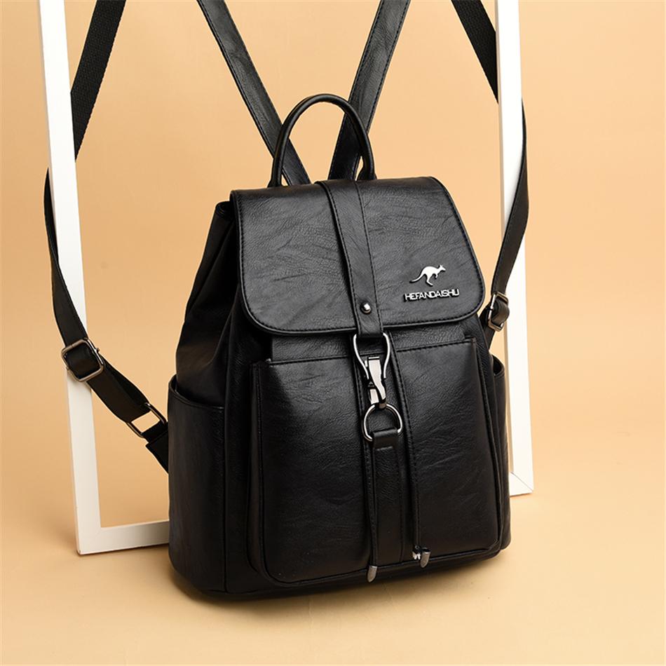 Bagpack Luxus Frauen Rucksack Weiche Leder Rucksäcke für Teenager Mädchen Weibliche Schule Schulter Taschen für Frauen Mochila Sac