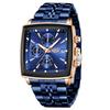 LIGE Top Brand Luxury Mens Watches Fashion Military Square Chronograph Quartz Wristwatches For Men Sports Waterproof Watch Men