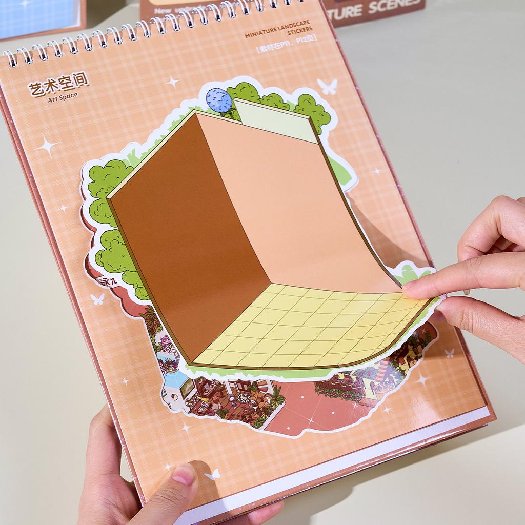 20 Sheets/pack Miniature Scenery Sticker Book Wonderful Town 4.0 Visual 3D Pop-Up Houses Children's Quiet Activity Book