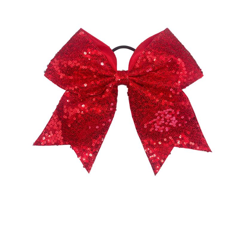 Children's Shiny Sequin Bow Hair Tie with Swallowtail Ribbon