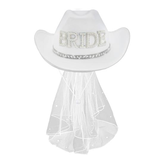 Bridal Cowgirl Hat for Women Rhinestone Cowboy Hat Unique Halloween Costume for Bachelorette Party Birthday Concerts