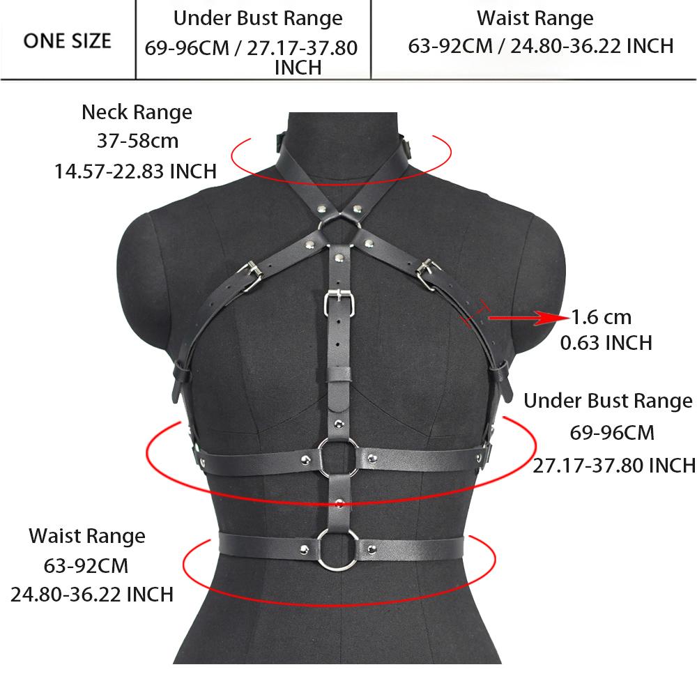 Sexy Women's PU Leather Body Harness Adjustable Buckle Straps Gothic Punk Waist Belt Sex Toys for Women