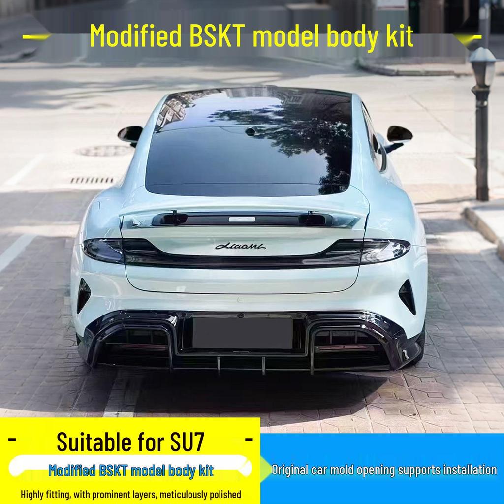 BSKT Sports Body Kit SU7: Front Lip, Rear Lip, Side Skirts, Spoiler - Black Warrior Exterior Parts.