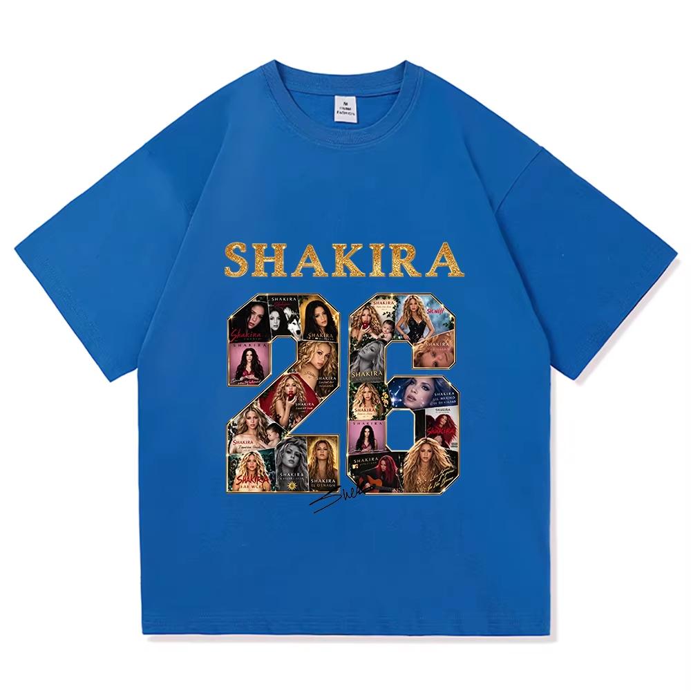 Shakira Album Cover 2026 Tour Print T-shirts Men Women Hip Hop Streetwear T-shirt Print Crew Neck Short Sleeve Lightweight Casual T Shirt
