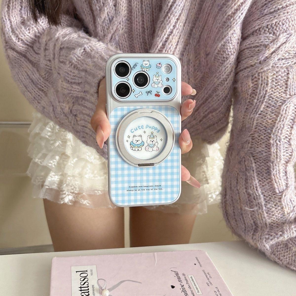 

iPhone 17 Pro Max Fingerprint-Proof Case with 360° Rotating Stand & Large Window iPhone 14
