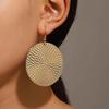 Punk Exaggerated Gold Silver Color Drop Earrings For Women Fashion Big Round Circle Dangle Earrings Statement Jewelry
