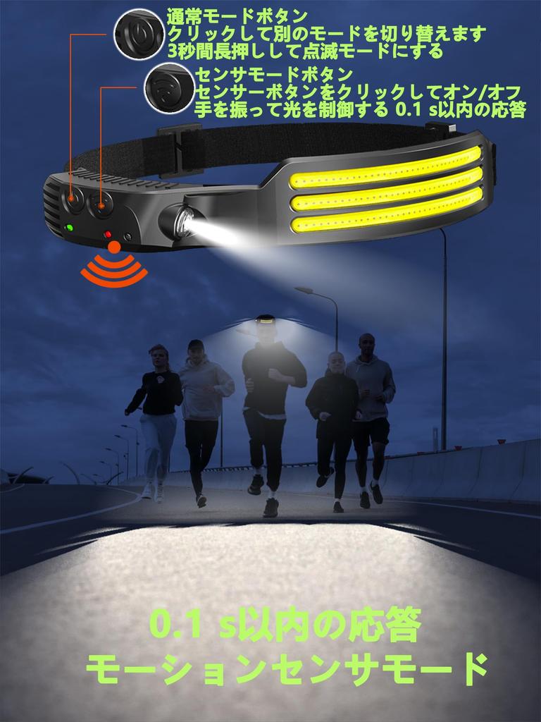 of White COB LED USB Motion 1000 5 Lighting Helmet High Night Fishing Power Disaster Night Night Work and Other Outdoor Activities [Set 2] Headlamp,