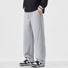 Retro trendy brand elastic waist sweatpants men's spring new loose wide-leg straight casual pants men