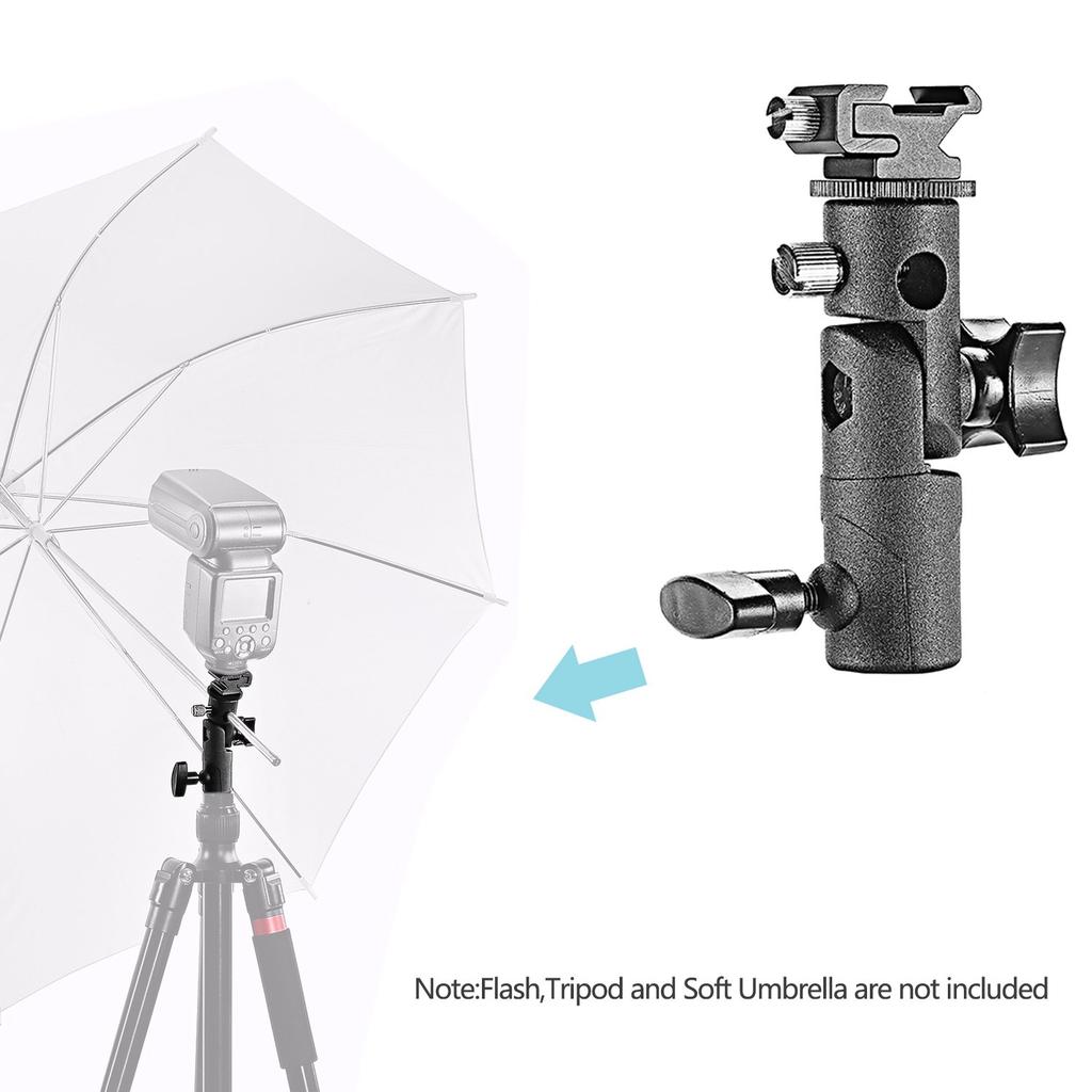NEEWER Camera Flash with Umbrella Speedlight Light Stand Bracket Compatible with and other Lights E-Type Bracket, Universal, 180° Rotatable, Holder,