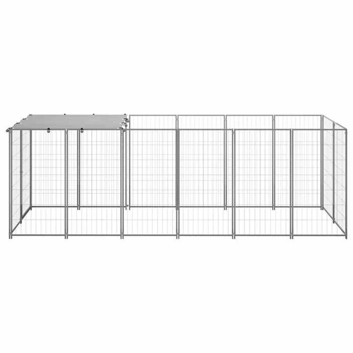 VidaXL Chenil Argenté 330x110x110 cm Acier Cage pour Chien Chiots Extérieur 150786