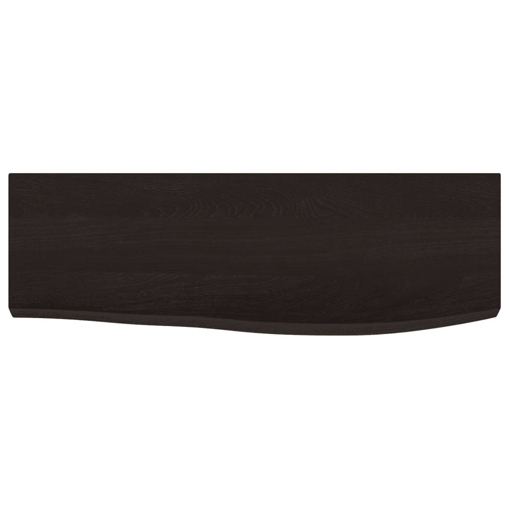 Wall Shelf Dark Brown 60 X 20 X 4 Cm Solid Oak Treated
