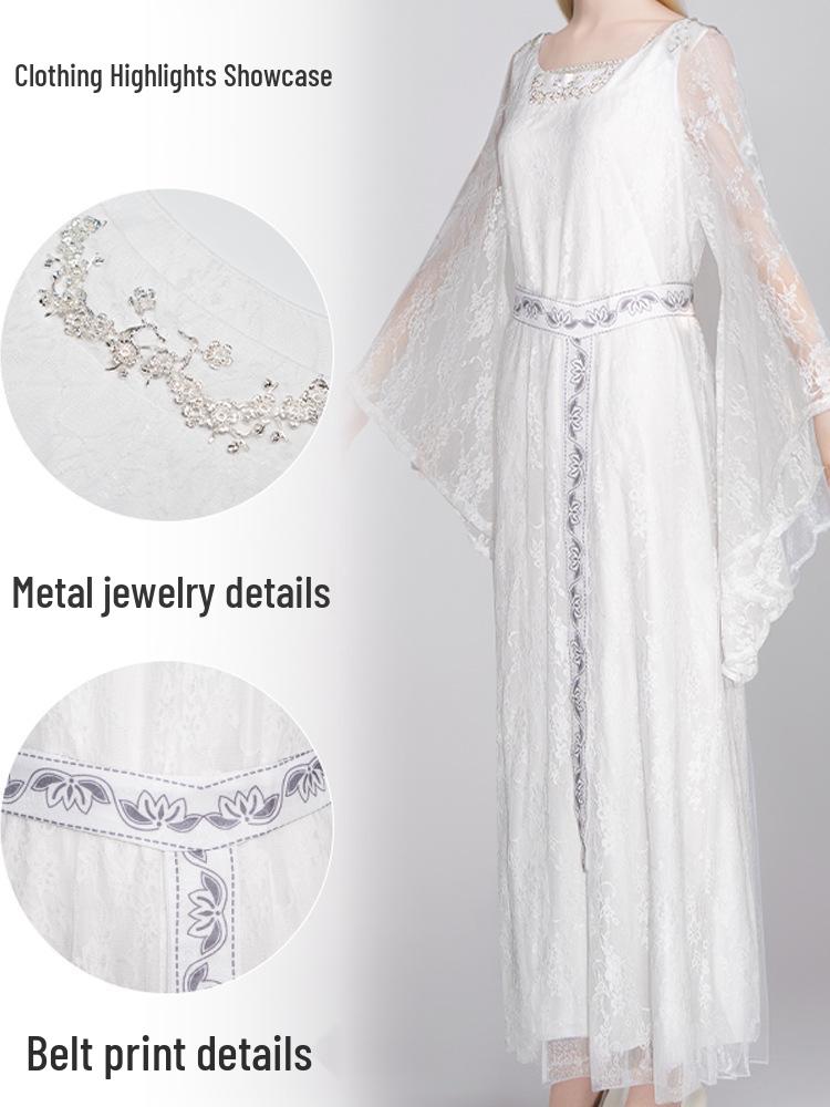 Galadriel Elf Queen Medieval Court Cosplay Dress