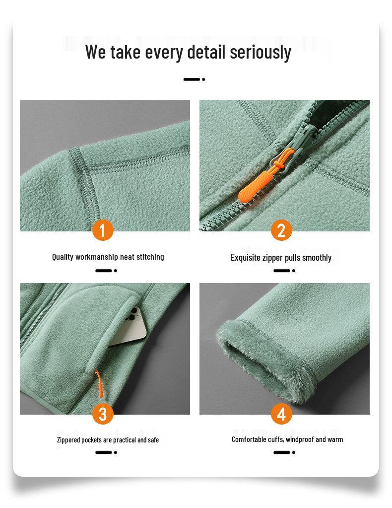 2023 Autumn/Winter Double-Sided Polar Fleece Jacket for Couples - Warm, Thickened, Wearable Outdoors