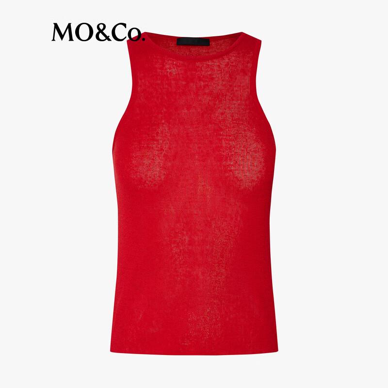 MO&Co. Linen Cotton Knit Racerback Tank Top