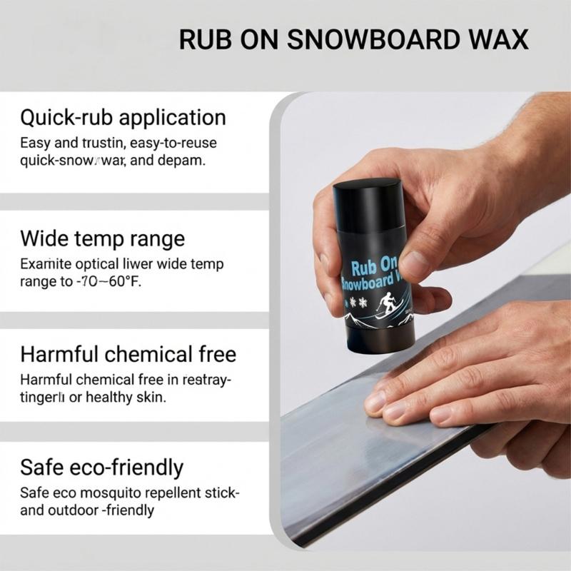 30g Portable Rub on Ski Snowboard Wax Rub On Quick Wax for Outdoors Portable Crosses Country Wax for Most Temperature