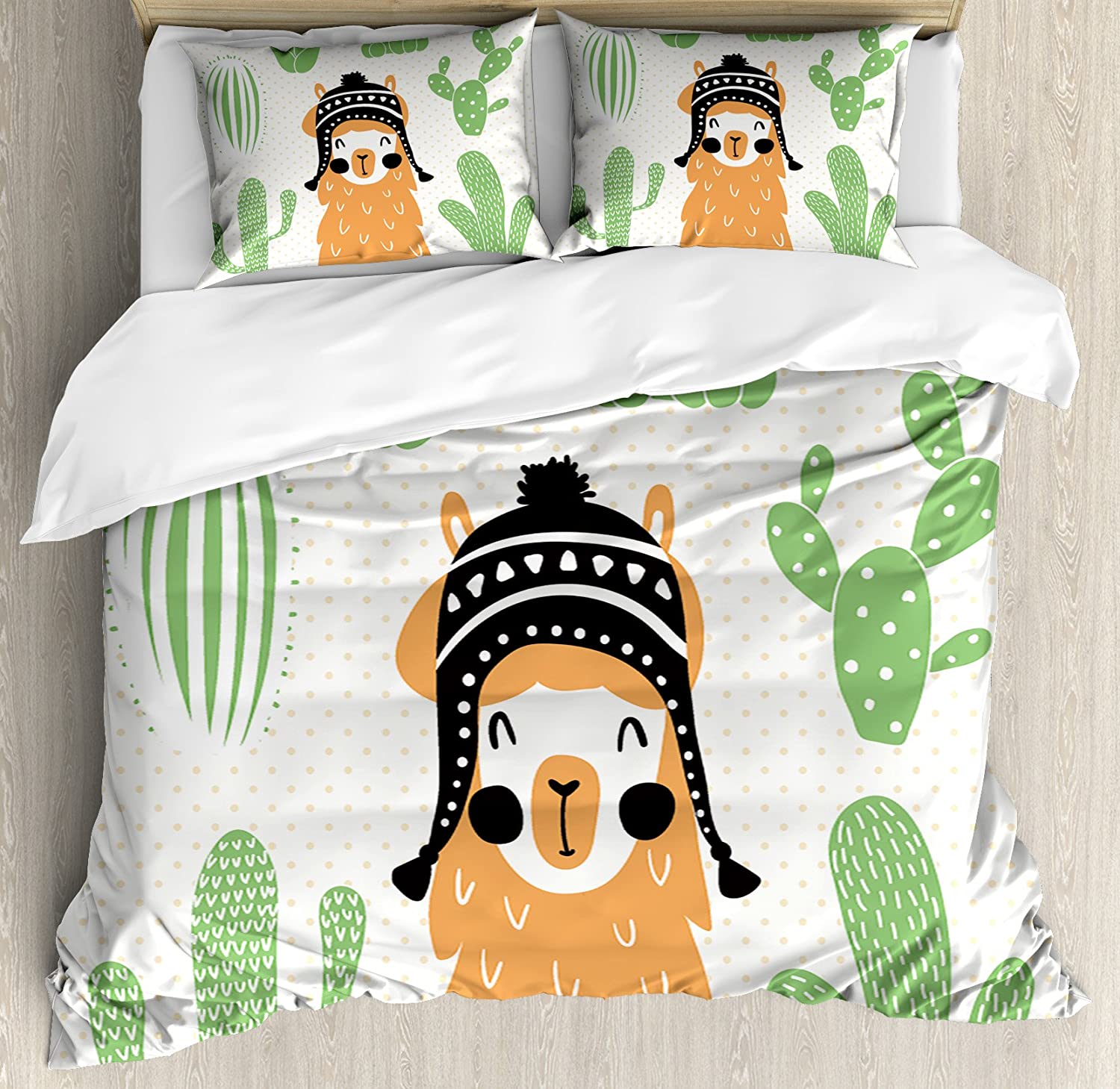 

Llama Bedding Set Cute Llama With Candy Cane Hearts Fun Pat 3pcs Duvet Cover Set Bed Set Quilt Cover Pillow Case Comforter Cover EU single(135x200cm)