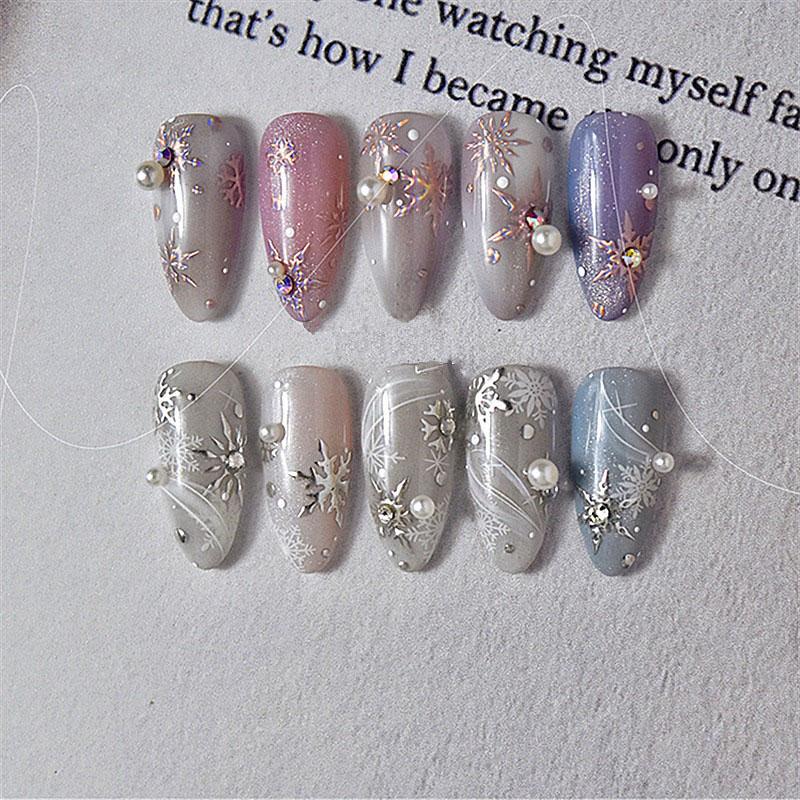 New 5D Laser Winter Snowflake Nail Sticker Cute Nail Stickers Self-adhesive Decoration Sticker Manicure Decals ZJT17
