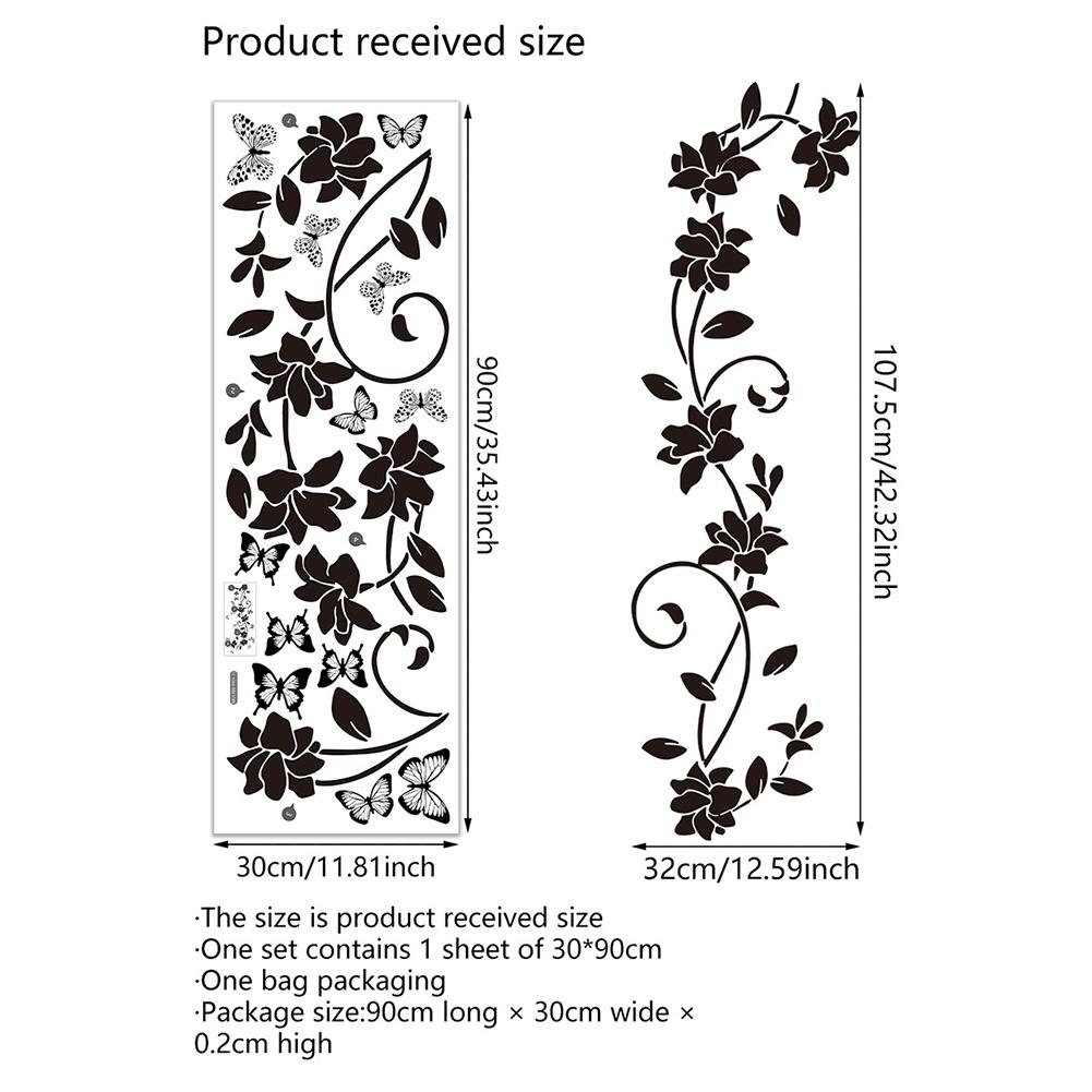 Vine Flowers Butterfly Trees Plants Art Wall Stickers Floral Garden Wall Decals Personalized Home Decoration Household DIY Suppl