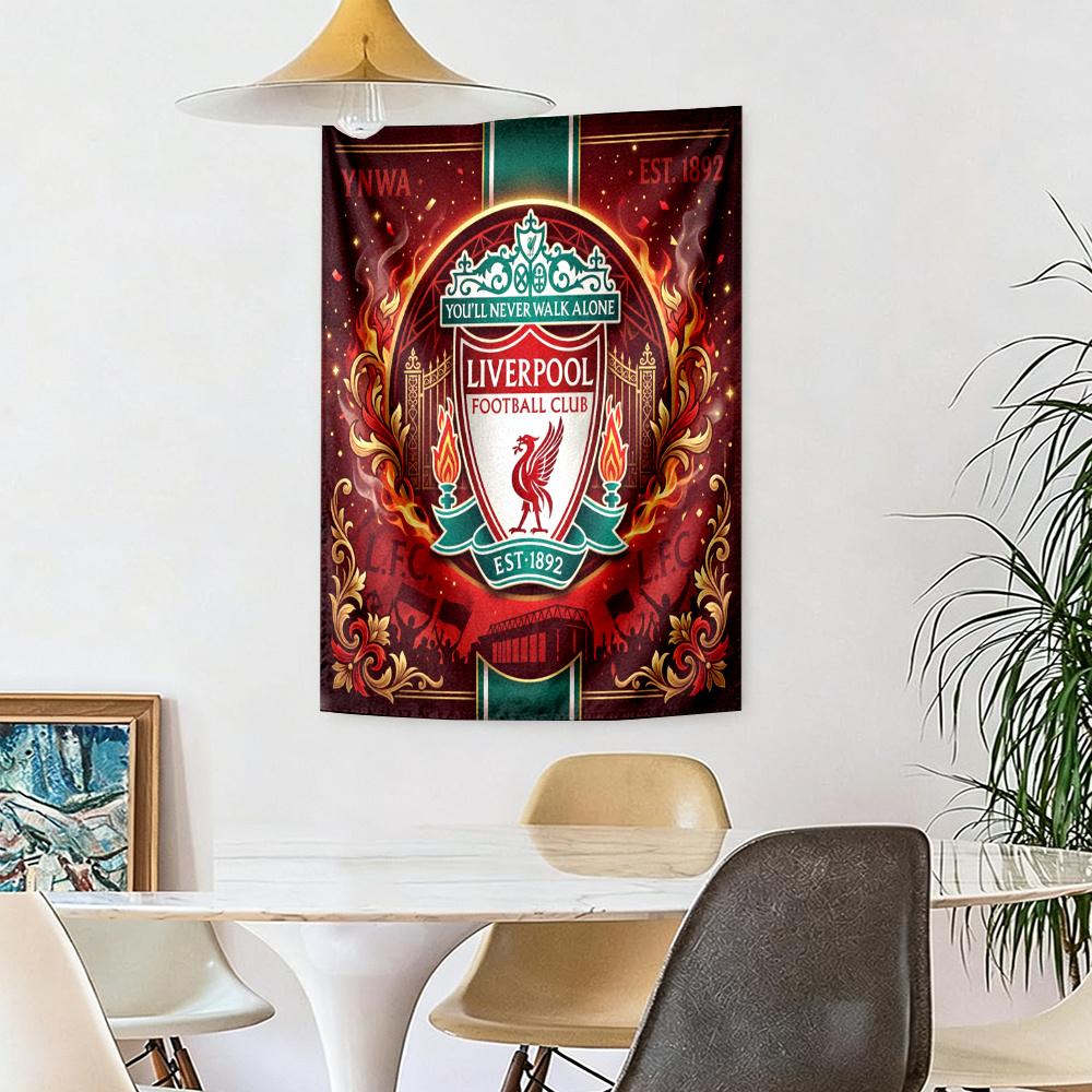 Liverpool Football Club Vægdekoration Vægtæppe Kunst Til Kæledyrsminde Fødselsdag Bryllupsfest Baggrund Familiegave