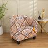 Elastic Printed Semi-circular Sofa Cover  All-inclusive Semi-circular Cafe Chair Cover  Internet Cafe Hotel Sofa Chair Cover