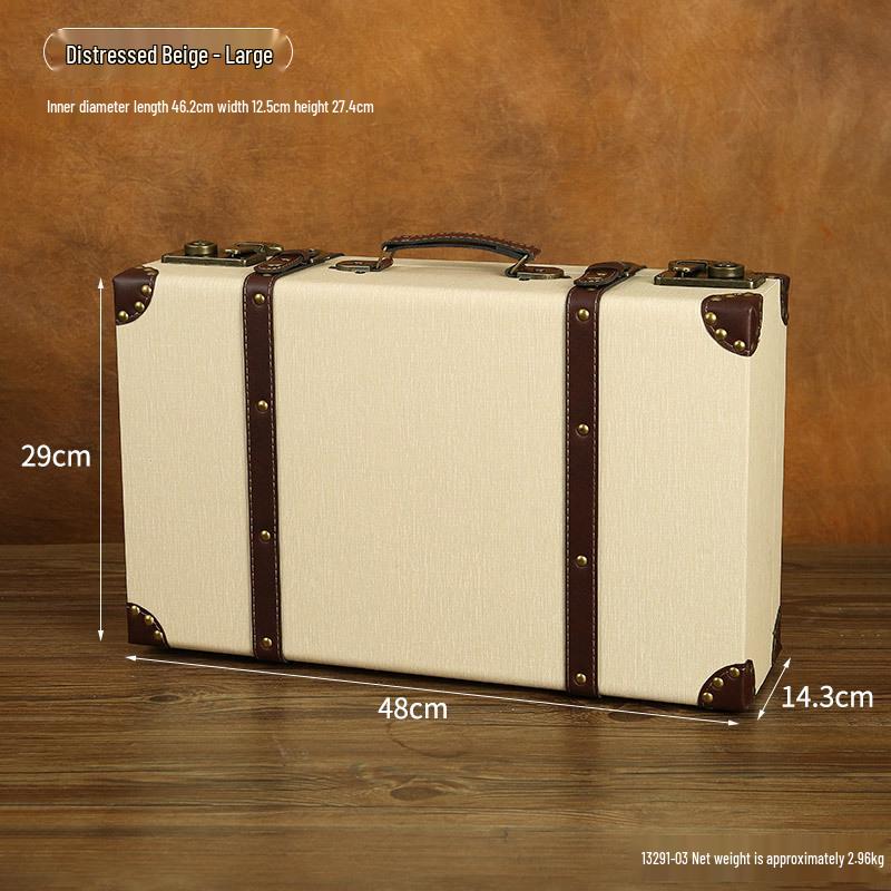 Valigia baule in pelle stile europeo vintage e organizer per la casa
