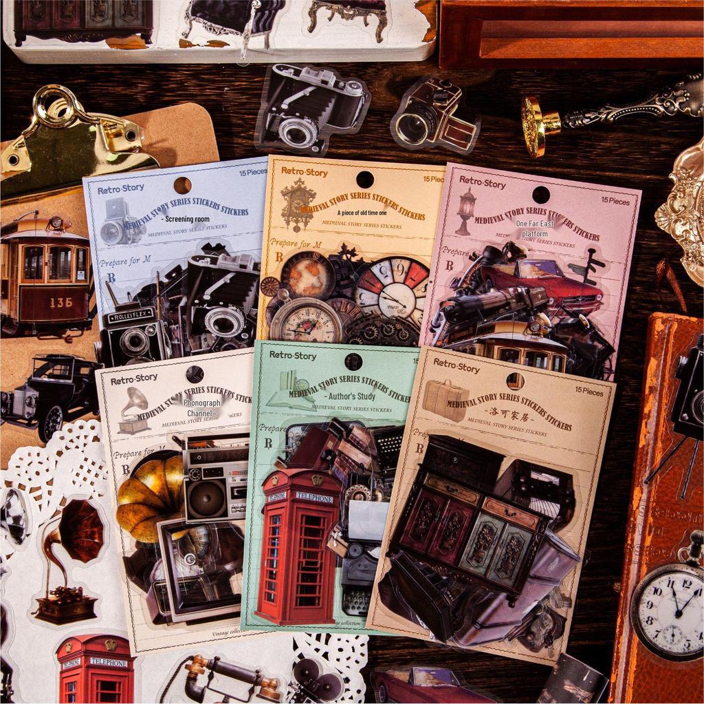 RetroStory Secondhand Series: Vintage Seal Stickers for Journals and ItaBags