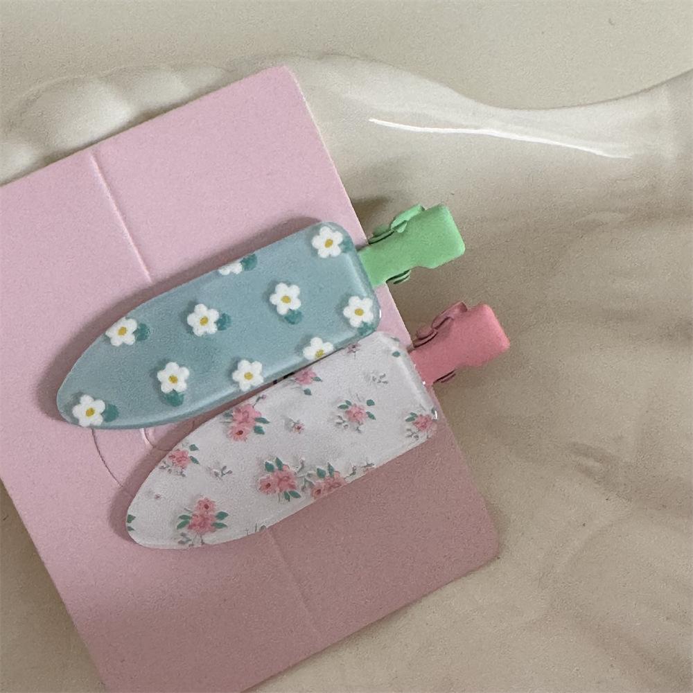 Set of 2 Cute Floral and Polka Dot Duckbill Hair Clips
