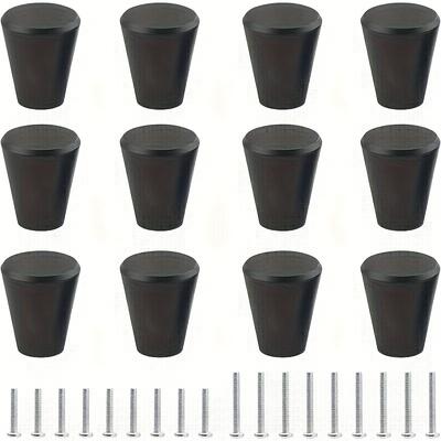 10 pièces Boutons d'armoire noirs, Poignées cylindriques Quincaillerie, Poignées de tiroir de commode, Quincaillerie de placard de salle de bain avec vis