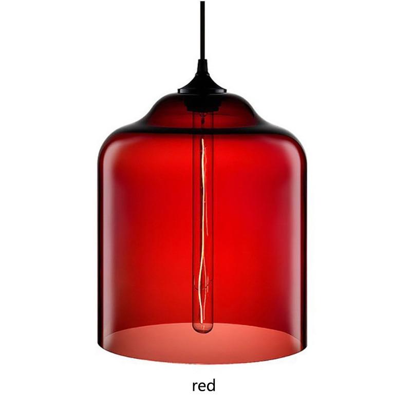 7 color Industrial Colourful glass ball led Pendant Lamps modern e27 lights restaurant living room