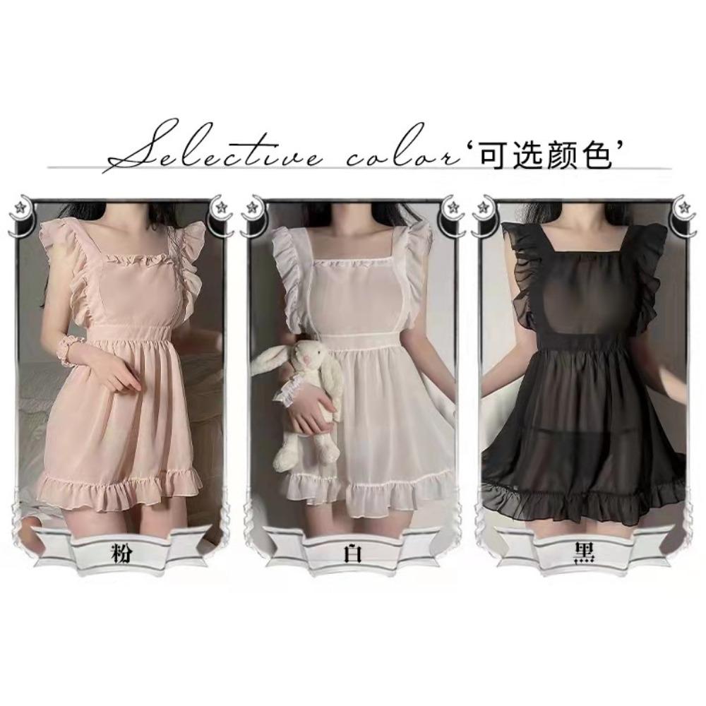 Sexy Lingerie Plus Size Seduction Chiffon Pajamas Maid Dress Passion Perspective Free Suit Uniform Woman