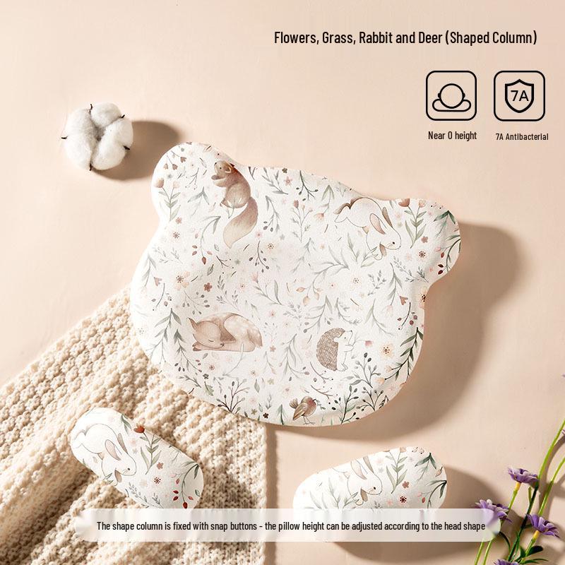 Memory Foam Baby Head Shaping Pillow for Newborns (0-12 Months) - All-Season Use