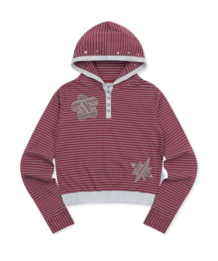 Wxt092 Kohane Striped Hoodie (Red)