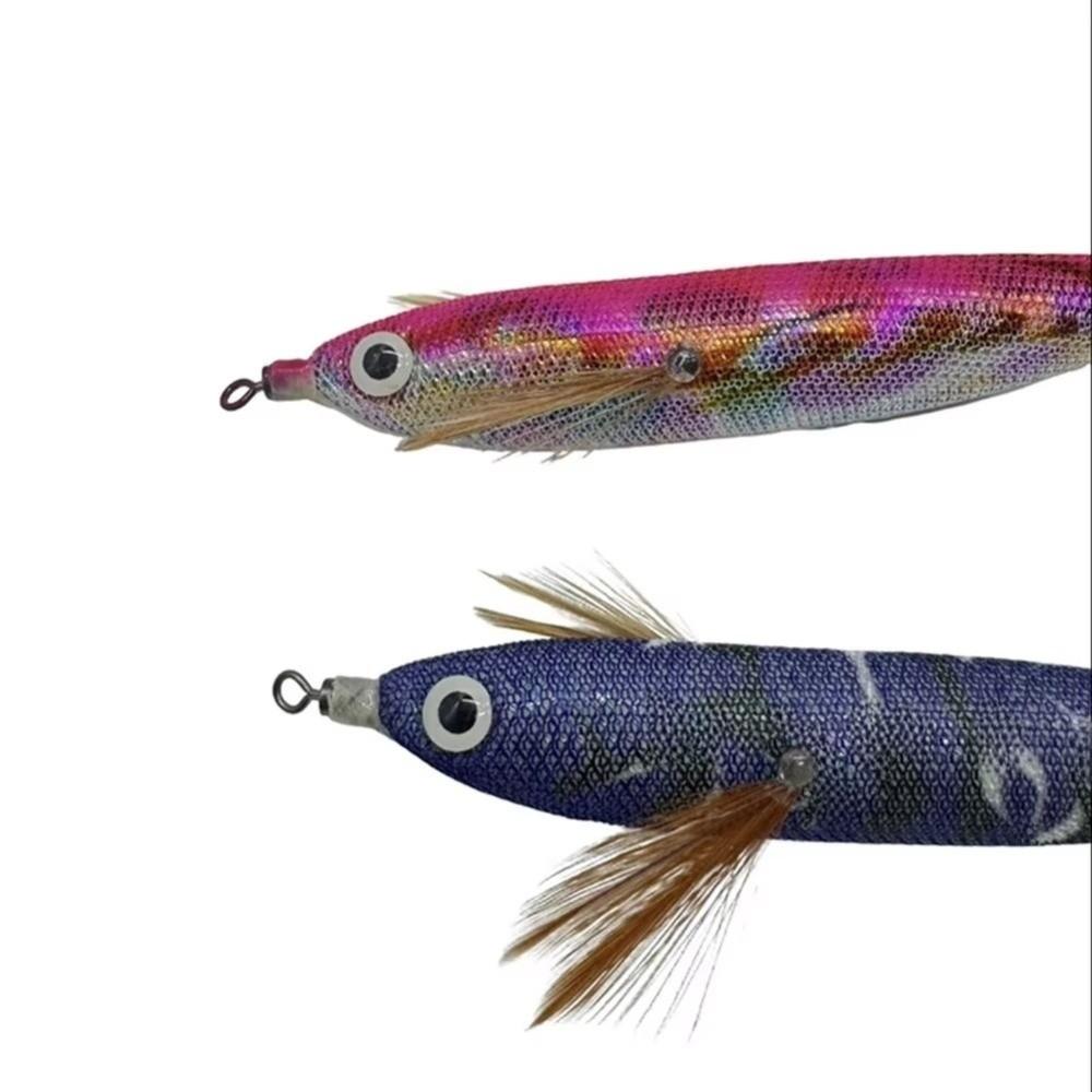 12cm Squid Jig Rattling Bead Luminous Saltwater Jigs Hook with Sound Beads Glowing Catching Hook