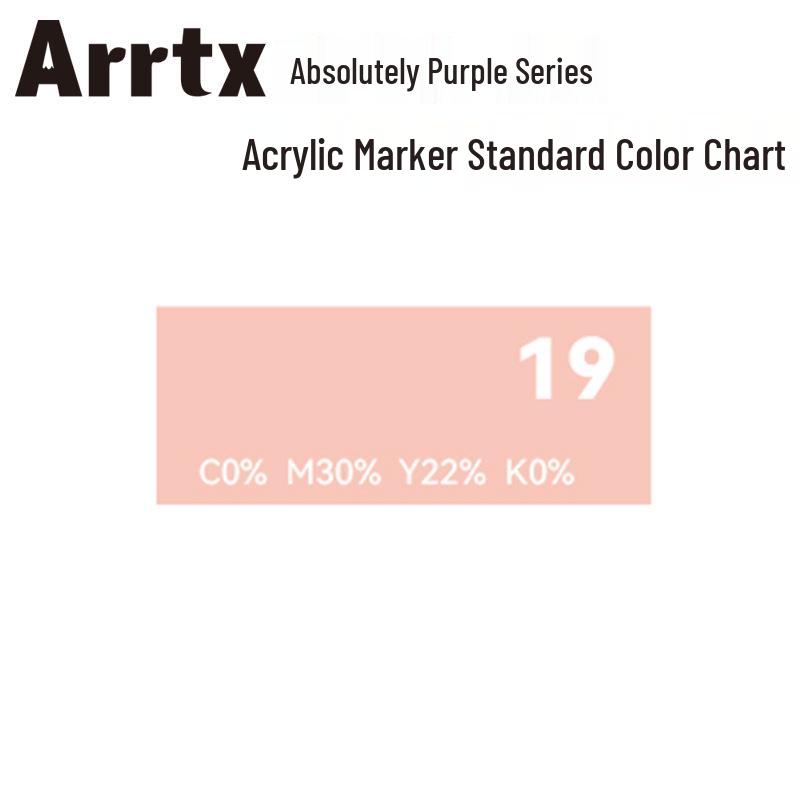 Arrtx Ataishi Akrylový marker s měkkým hrotem, Jeden kus, Absolutní fialová, Styl A/B, 30 barev, Voděodolný, Rychleschnoucí, Krycí.