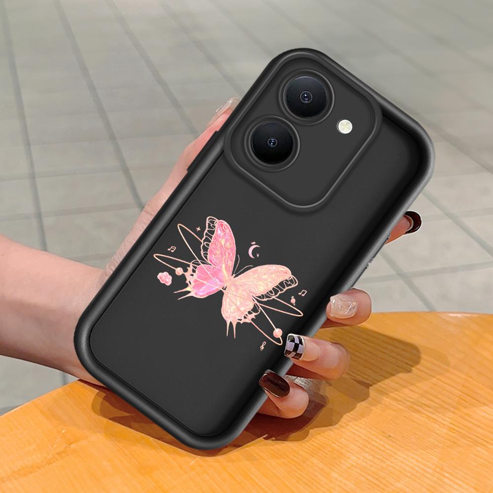 Měkký silikonový čtvercový žebříkový vzor tisku Pouzdro telefonu Plný kryt fotoaparátu Ochranné pryžové pouzdro odolné proti nárazům pro Vivo