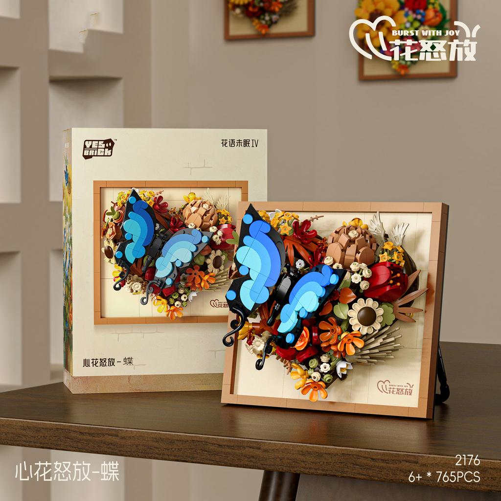 Flower Bouquet frame Building Blocks Set Micro Brick Bonsai DIY Home Decoration MOC Botanical Flowers for Adults Kids toys Gifts