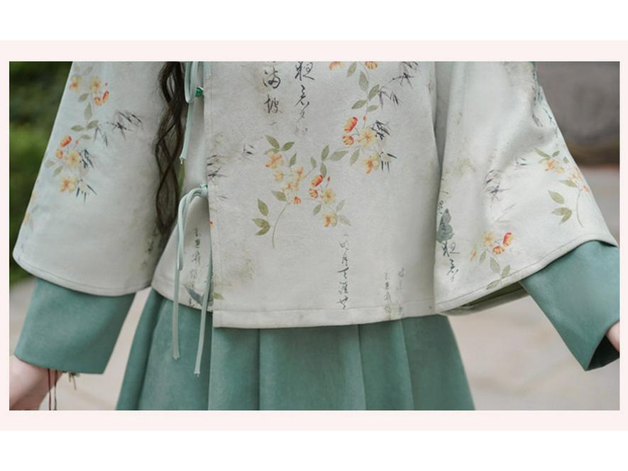 Herbst/Winter 2024 Chinesischer Retro Tang-Anzug Hanfu Cheongsam Teeset