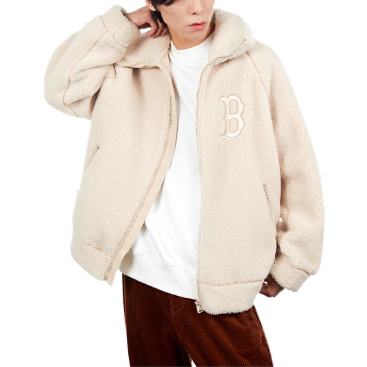 MLB FLEECE Collection Boston Red Sox Velvet Feel Coat Unisex Apricot 3AFDB0726-43BGL