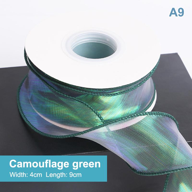 Fishtail Organza Ribbon 4Cm Reflective Iridescent Wavy Edge Ribbon For For Flower Bouquet Gifts Packaging Wedding Decorations