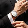 POEDAGAR Orologio da uomo di lusso originale impermeabile luminoso con data settimana acciaio inossidabile quarzo moda