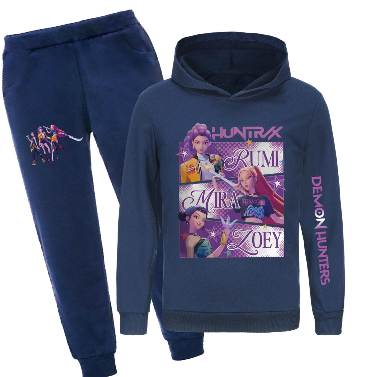 

Детский худи и брюки, двухпредметный спортивный костюм, комплект свитшота с длинным рукавом и принтом 130