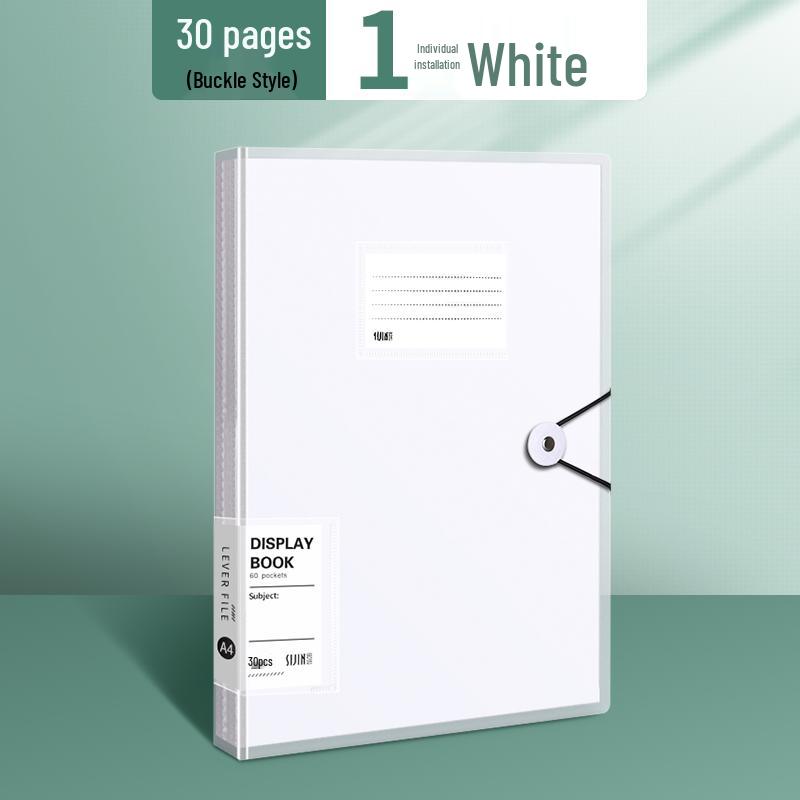 Transparent A4 Document Binder with Multi-Layer Insert Pages for Loose-Leaf Organization