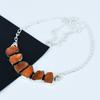 Natural Raw Carnelian Gemstone Necklace in 925 Sterling Silver Handmade Gemstone Jewelry Perfect Gift for Her Bohemian Statement Necklace
