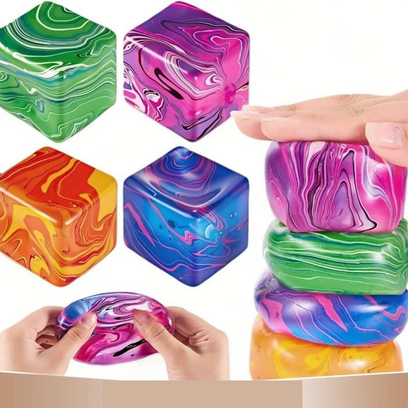 Shiny Ice Skin Maltose Squishy Cube Soft Slow Rebound Fidget Toy Stress Relief Squeeze Sensory Toy Festival Party Gift