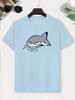 2026 Cartoon Shark Gray Fang Watermark Pure Cotton Boy's T‑shirt Creative Lightweight Comfortable Short Sleeved Kids T‑shirt