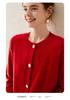 Women's Thickened Cashmere Cardigan - Autumn/Winter, Long Sleeve, Round Neck, Loose Fit, Single-Breasted Knitwear.